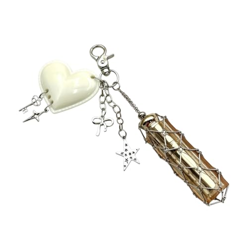 Porte-clés pour sac à main avec breloque cœur et pendentifs