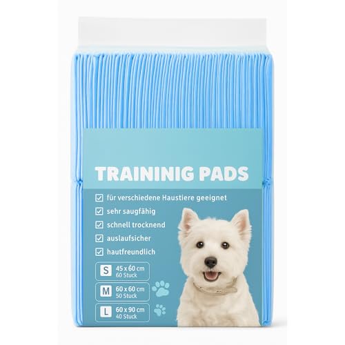HappyPaw Hunde Trainingspad für Hunde und Welpen auslaufsiche Unterlage Trainingsmatte mit schnell trocknender Oberfläche 45x60 cm (50 Stück)