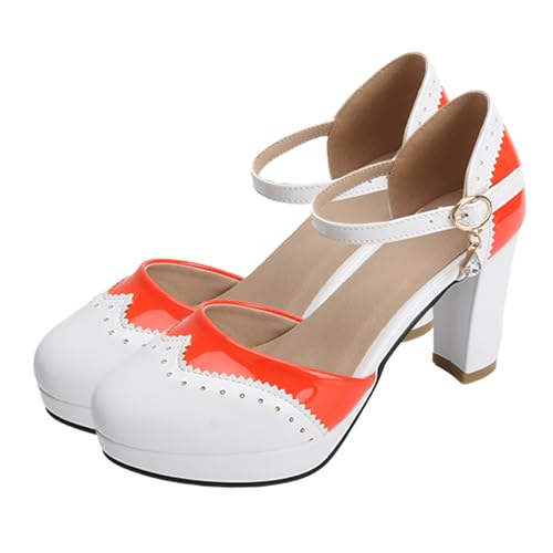 Image of MEOTINA Cute Bow Heels Mary Janes Shoes Women Dress Platform Strappy High Heels Kawaii Shoes
