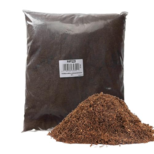 Happet Kokosboden Lose 10L Natursubstrat für Terrarien & Tropische Pflanzen, Gebrauchsfertig Feuchtigkeitsabweisend & Bodenstruktur Verbessernd, Terrarienerde für Reptilien Natur Bodengrund Deko