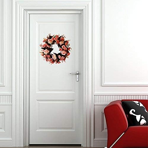 Artificial Flowers Peony Wreath - 40cm Spring Decorative Silk Door Wreaths with Peony and Green Leaves for Front Door Office Wall Garden Wedding Festival Decor