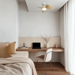 Sulion Ventilateur de plafond avec lumière silencieuse et légère, puissant moteur CC, 6 vitesses, minuteur, été/hiver, lumière LED réglable CCT, installation rapide