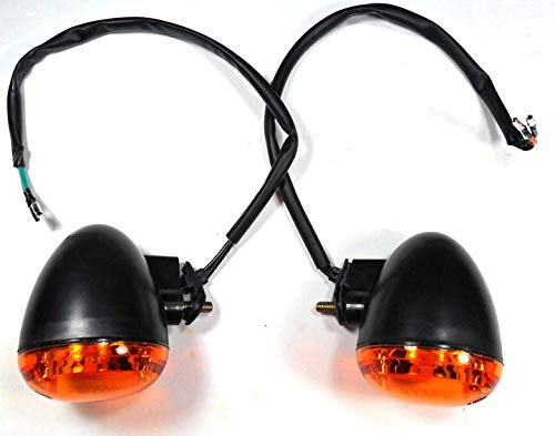 OBPD Scooter Turn Signal Set 2pcs, Fits Many Tomos Nitro 50, Black LED Amber Lens