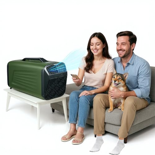 aire acondicionado camping portátil, nuevo,1800W,6000 BTU,refrigeración eficiente, temporizador de 24 horas,deshumidificación,refrigeración,ventilador y modo de suspensión,panel táctil,Green