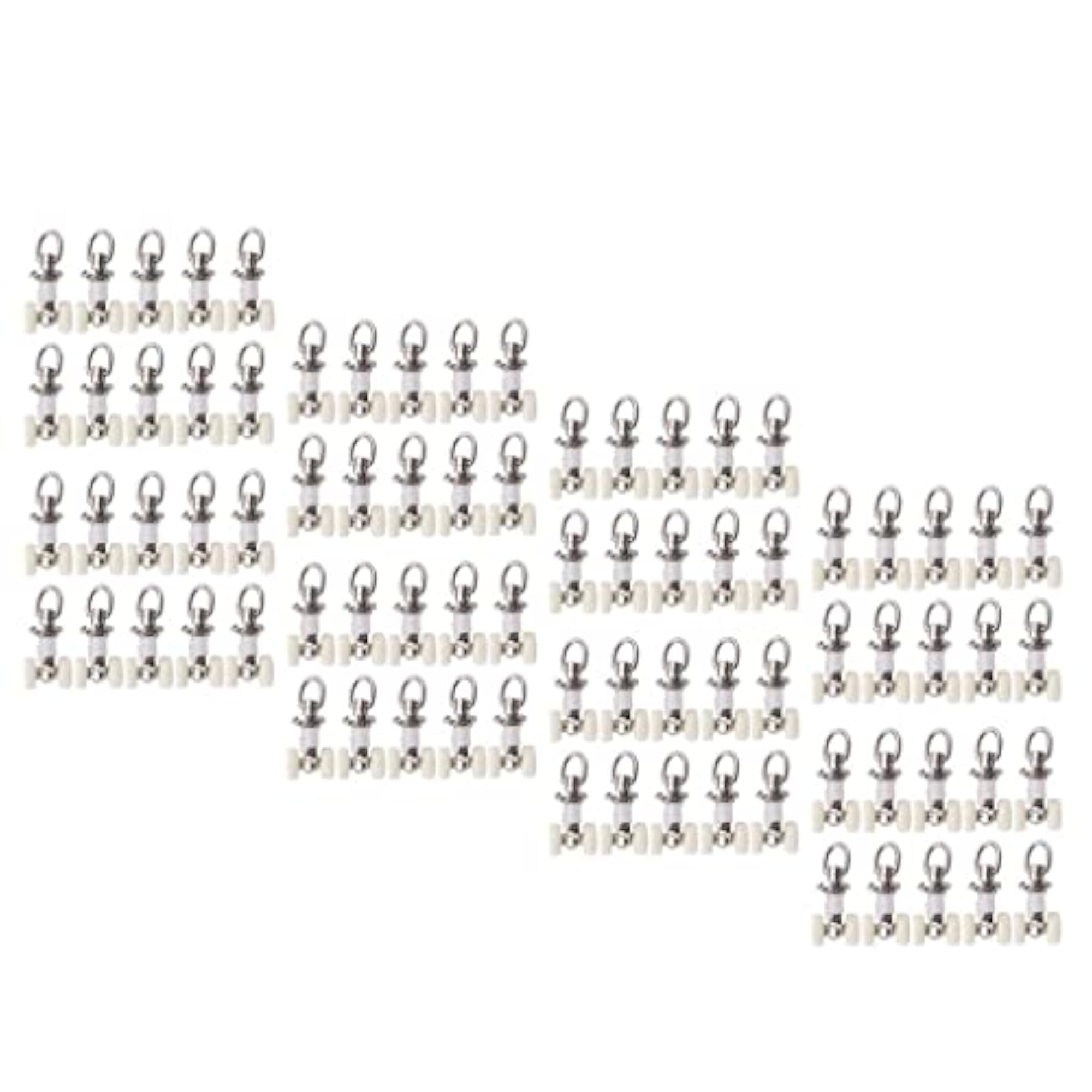 80 Pieces Alloy Curtain Track Glider Rail Slide Wheels