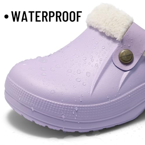 Image of Beslip Fur Lined Clogs for Women & Men Fuzzy Slippers with Memory Foam
