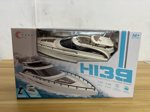 SOWOFA H139 Remote Control Boat Simulation Yacht Boat Model Lakeside Indoor and Outdoor Water Entertainment 15Km/h Cruise Ship Model Suitable for Adults 14+(Dual Battery Version)