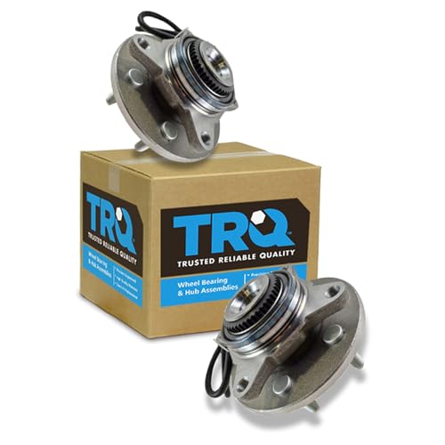 Image of TRQ Front Left and Right Wheel Bearing and Hub Assembly Set 2 Piece Compatible with 2005 Ford F-150 4WD from 11 /29 /04 Production 6 Lug Wheels 06-07 F-150 4WD 08 F-150 AWD 06-08 Lincoln Mark LT 4WD