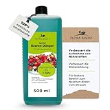 Konfitee Beeren Dünger Flora Boost 500ml I Für bis zu 100L Gießwasser I Obst Dünger für alle Beeren Sorten geeignet I Flüssiger Blatt- & Wurzeldünger I 100% natürlicher Pflanzendünger