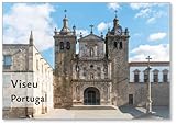 Kühlschrankmagnet mit Blick auf die Kathedrale und das Klostergebäude in Viseu. Die Ursprünge der Stadt Viseu reichen zurück in die keltische Zeit
