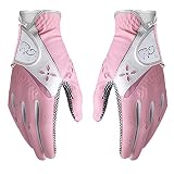 Golftaschen für Männer Robuste PU-Lederhandschuhe für Damen, schmutzig und Abriebfest. Golfhandschuh für Damen mit rutschfesten Partikeln Sport (Color : Red, Size : 19)