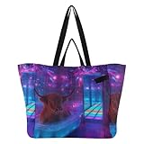 Bolsas grandes de lona de moda, bolsas de comestibles de cocina, bolsa de playa para mujer, bolsa de viaje, cocina, tienda, discoteca, club, Highland Cow Bath