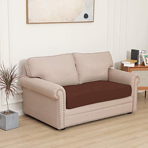 Image of Easy-Going Stretch 1 Piece Loveseat Couch Cushion Cover for Sofa
