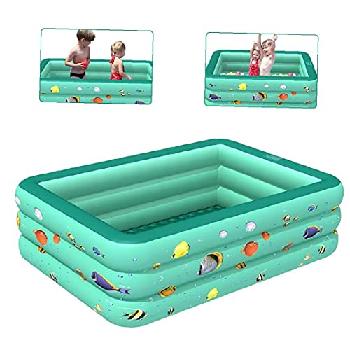 Opblaasbaar zwembad, vierkante kinderen peuterbad, buitenshuisbad, s Groen 150 cm, baby badpool, - Image 7