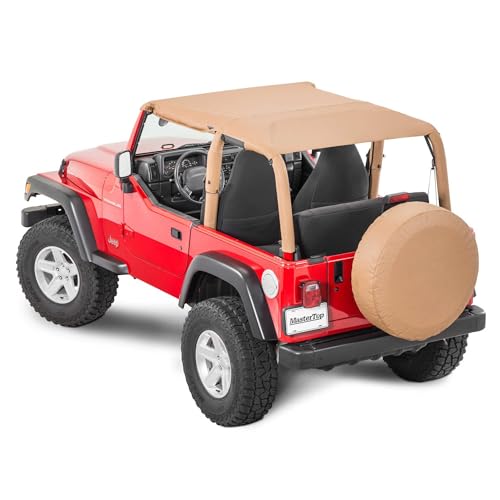 MasterTop Bimini Summer Soft Top, Spice Denim - Fits Jeep Wrangler TJ 1997-2006 - Open Air Fabric Top Cover for Sun and Light Rain Protection