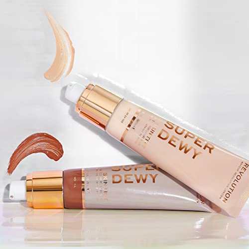 Revolution Superdewy Tinted Moisturiser, Light Coverage Makeup, Evens Skin Tone, Rich Tan, 1.85Fl.oz/55Ml #TOP3