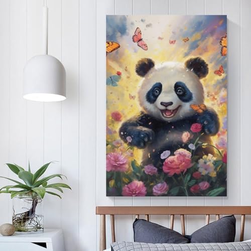 Tableau impression sur toile panda pour sublimer un mur vide salon