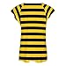 Bee Yellow Black Stripes Funny Women's Tunic Top V-Neck Tee Shirts with Ruffles Sleeve XL