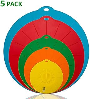 QooWare Set of 5 Silicone Bowl Covers, Heat Resistant Microwave Cover - Various