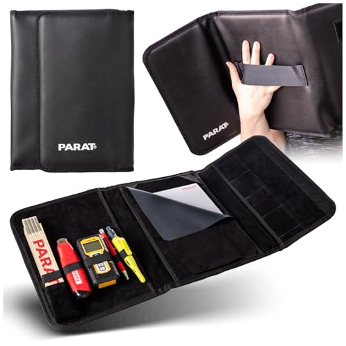 PARAT BASIC Aufmaßmappe 12,5 unbestückt | Messmappe mit Tabletfach & Gummischlaufen | Messzubehör Mappe für Architekten, Handwerker & Bauleiter | Profi Ordnungssystem aus Industrieleder