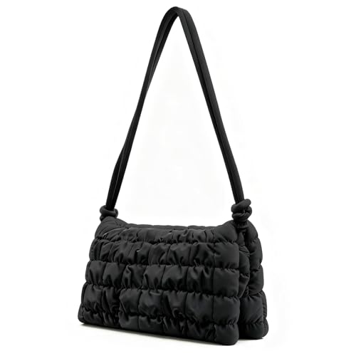 Image of NAARIAN Shoulder Bag for Women, Small Puffer Crescent Hobo Bag, Trendy Waterproof Clutch with Magnetic Closure | Trendy