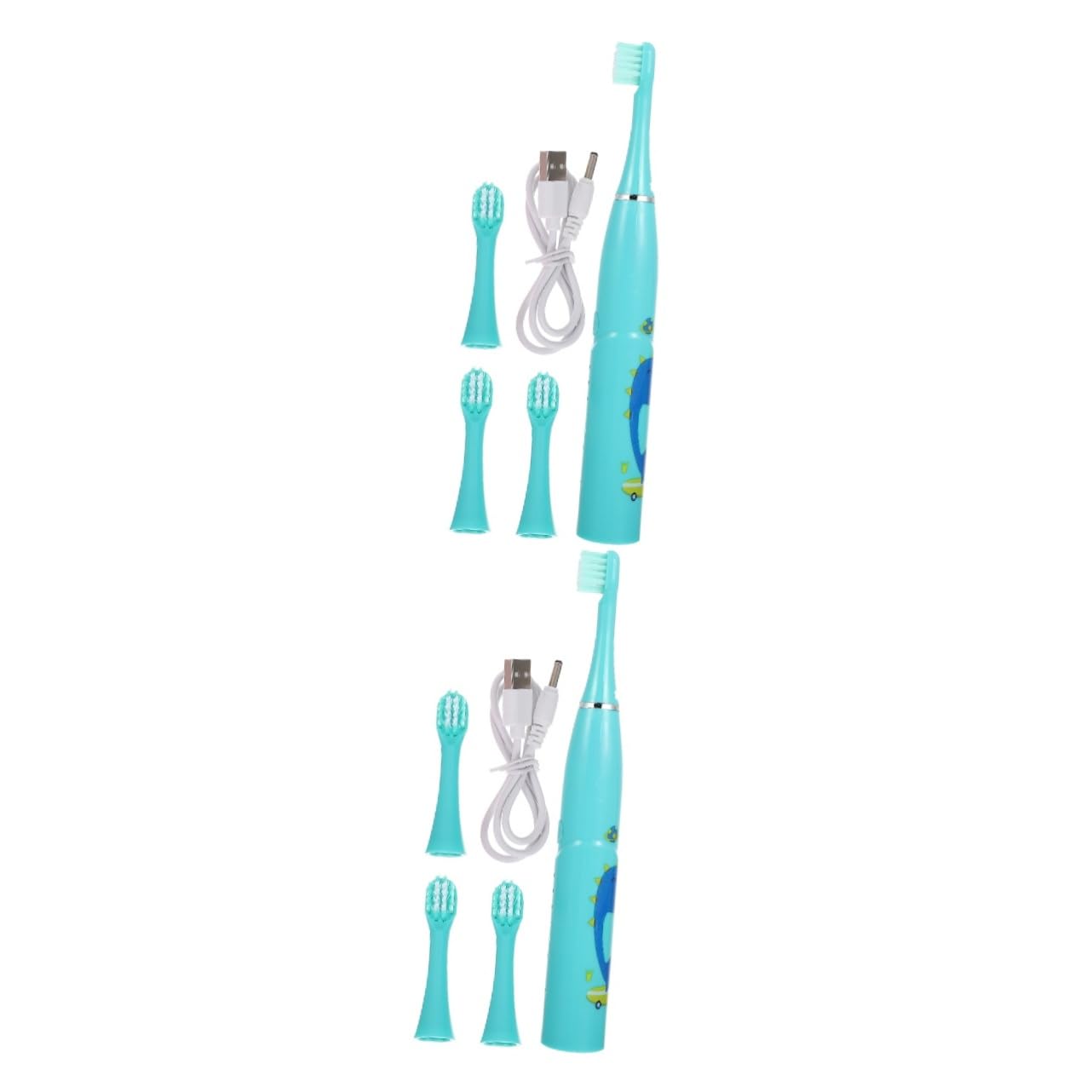 2sets Spazzolino Per e Portatile Design Cartoon Spazzolino Ricaricabile Per e Dei Dei