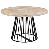 Miroytengo Mesa Redonda Extensible Cali de Comedor Estilo Industrial en Color Roble Nordish y Negro 2 Extensibles 120/160/200x120x76 cm