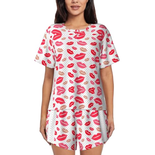 Pijama de mujer manga corta y pantalón estampado para noches relax