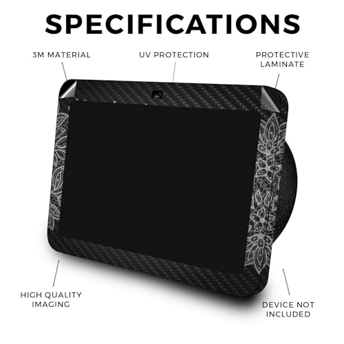 Image of Carbon Fiber Skin Compatible with Amazon Echo Show 8 (3rd Gen, 2023) - Floral Lace - Premium 3M Vinyl Protective Wrap Decal Cover - Easy to Apply, Crafted in The USA by MightySkins