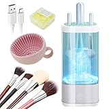 LOZLTX Upgrade Pinselreiniger Make Up Elektrisch【Perfektes Design - Kompatibel mit Allen Bürsten】【Stärkste Reinigungsleistung - Medizinische UV-Lampe+7000RPM】Weiß