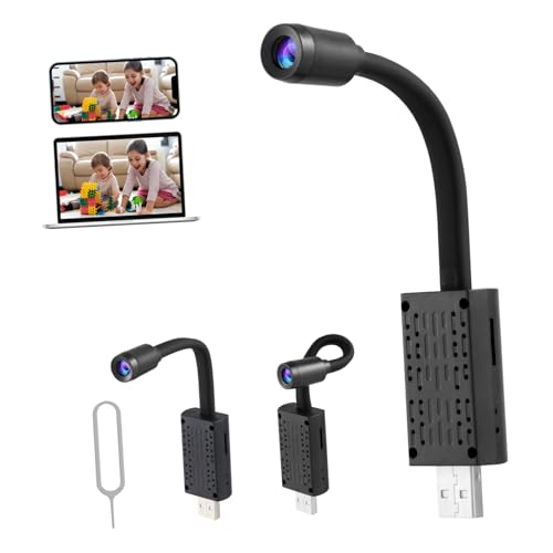 Hoement Cámara de Seguridad Inalámbrica para Interiores con USB Visión Nocturna IR Grabación Bucle por Movimiento Lente Gran y Acceso Remoto Desde Móvil