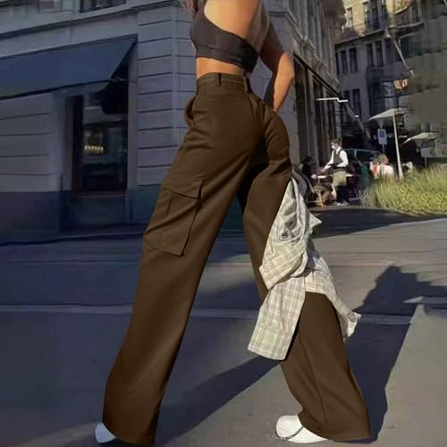 Cargo Pants Women, Women's High Waisted Straight Leg Baggy Casual Pants for Hiking Travel Outdoor Work Trousers2