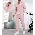 Lexiart Golf Quarter Zip Pullover for Men Tall Track Suits 2 Piece Set Lightweight Sun Protection Long Sleeve Shirt and Pants - Image 4