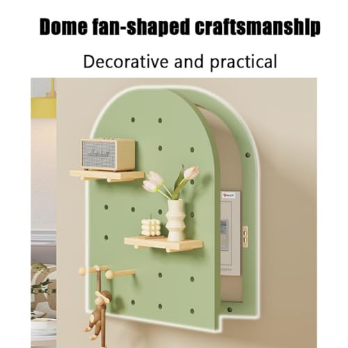 Wooden Electric Meter Box Cover with Pegboard Organizer - Stylish Breaker Box Concealment Panel for Living Room, Entryway, Bedroom, Office - 15.8" L x 31.5" H