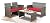 SUNLEI Multi Pieces Outdoor Patio Furniture Sets Conversation Sets Rattan Chair Wicker Set,Glass Table,Outdoor Indoor Use Backyard Porch Garden Poolside (Grey, 4 PCS-Red Cushion)