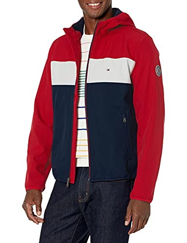 Image of Tommy Hilfiger Men's Lightweight Water Resistant Breathable Hooded Performance Softshell Jacket