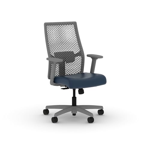 Image of HON Ignition 2.0 ReActiv Ergonomic Office Chair, Mesh Desk Chair with Lumbar Support, Synchro‑Tilt Recline, Height and Width Adjustable Arms, Swivel Wheels, Titanium Frame, Ocean