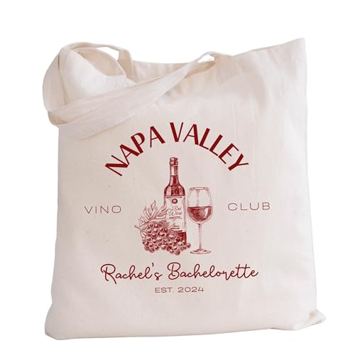 Bolso tote personalizado para despedida de soltera con tema de bodega y vino, accesorio para baby shower o despedida de soltera miniatura 1