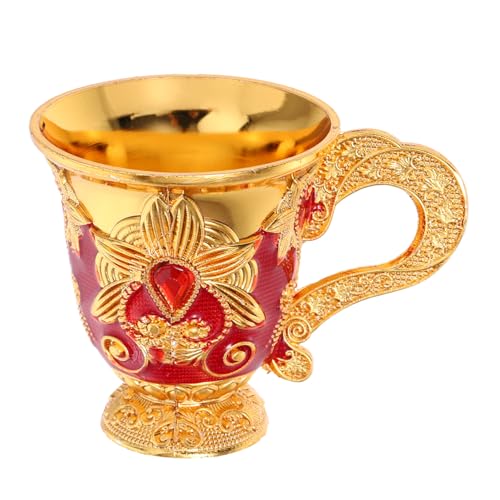 Veemoon Mini Gobelet Doré Coupe à Vin pour Liqueur Métal Gobelet De Cérémonie avec Décoration Mini Coupe à Vin pour