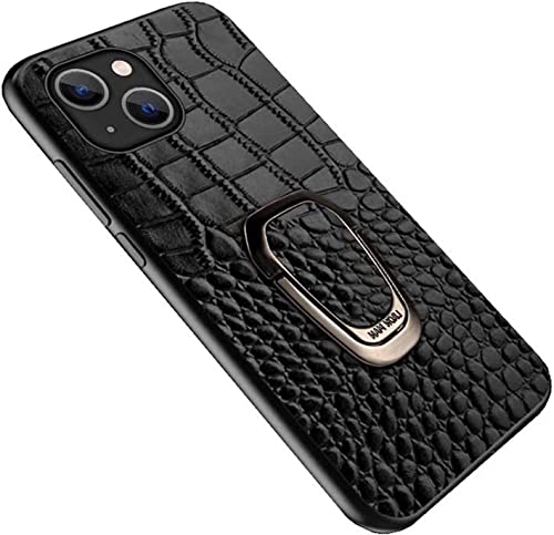 Coque iPhone 14 crocodile SCHIK avec support magnétique noir
