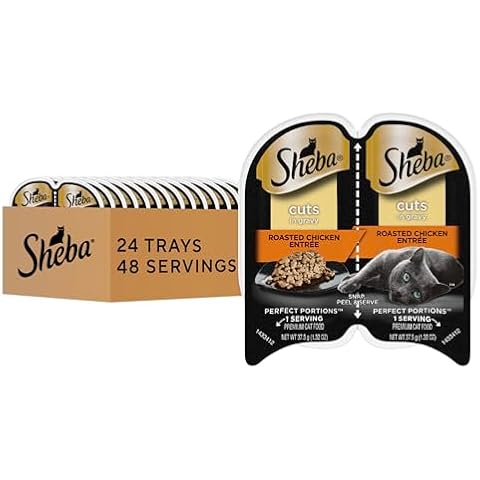 Sheba Perfect Portions Wet Cat Food Cuts in Gravy With Roasted Chicken Entree, 2.6 oz., Twin-Pack Trays (24 Count, 48 Servings) Cover