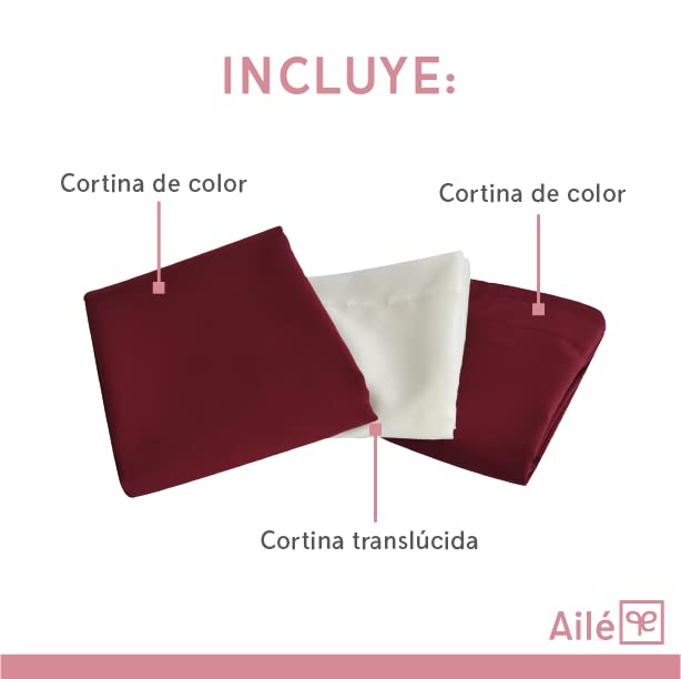 Cortinas, Home cortinas color vino Marca AILÉ (3)