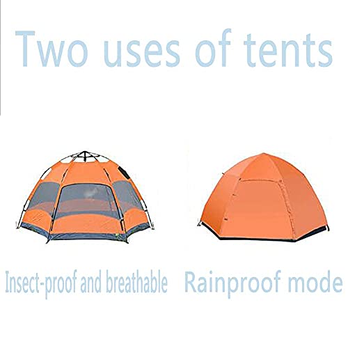 Tente de camping imperméable 3-4 personnes bleue à double couche
