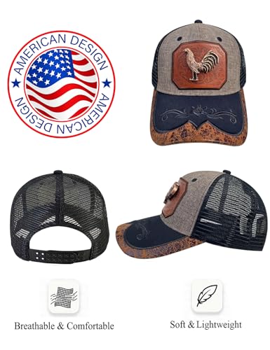 Image of TOPACC Western Trucker Hat for Men Women Cowboy Country Hat Snapback Cap