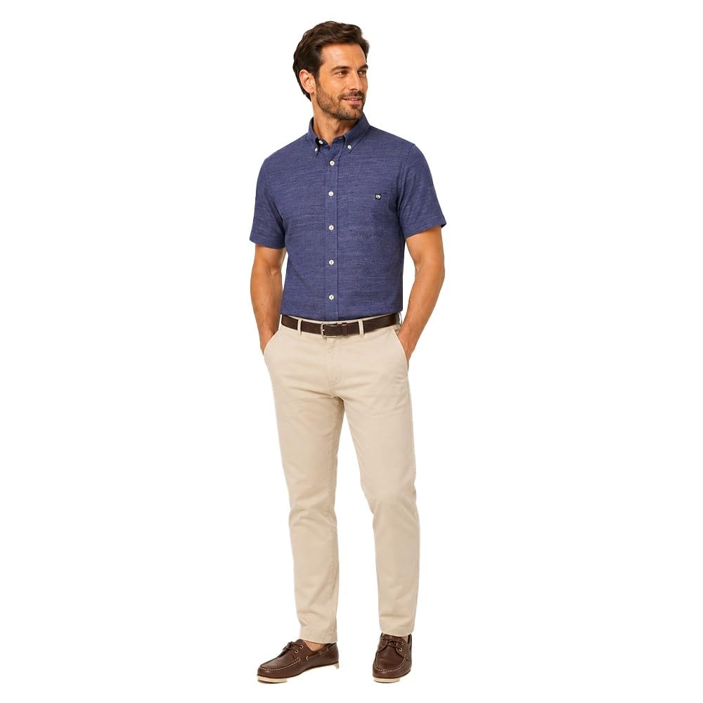 Camicia Uomo Manica Corta Button-Down vestibilità Classica 15357-254