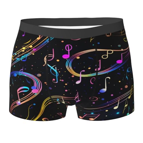 Men's Boxer Briefs Abstract Crooked Musical Note Underwear For Men Soft Elastic Boxer Shorts For Boys Adult