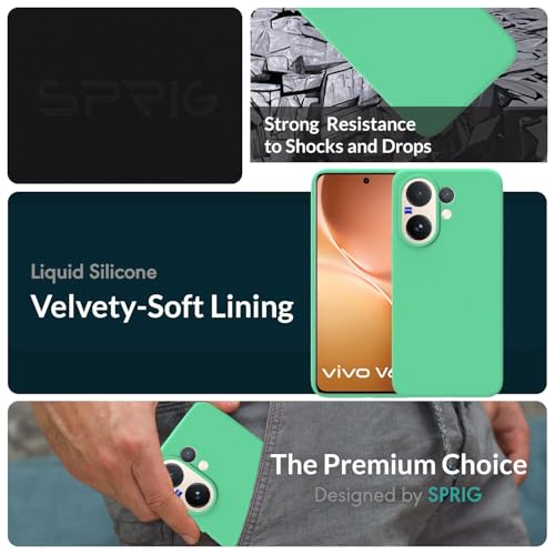 Image of SPRIG Compatible with Vivo V60 Premium SilkTone Back Cover Drop Tested Shock Proof Mobile Case for Men, Women, Boys and Girls with Camera Protection (Pastel Green)