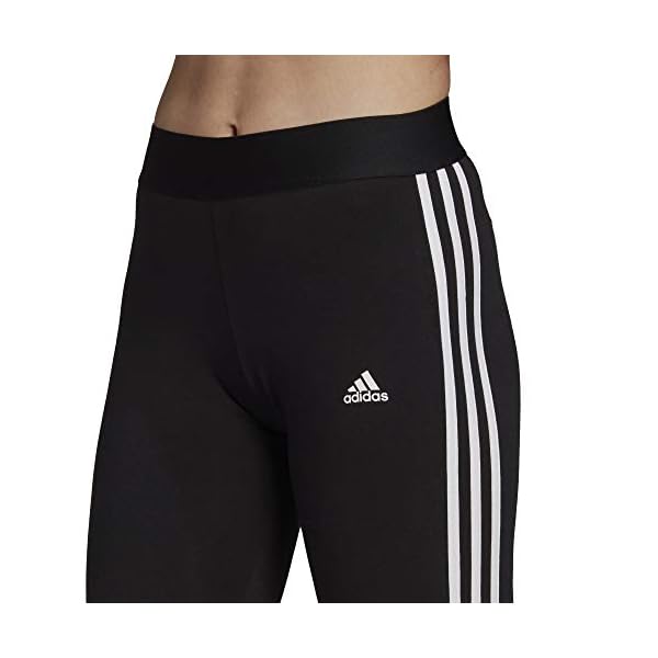 adidas Women's Essentials 3-stripes Leggings, Black/White, X-Large