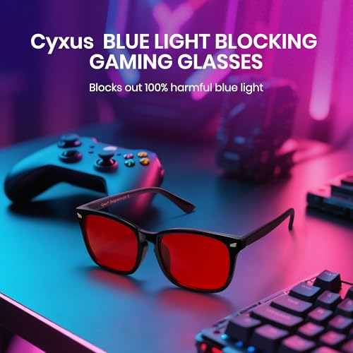 Cyxus Red Blue Light Glasses for Men Women Gaming Glasses Redece Eye Strain Sleep Better（8082R01 Red） by Cyxus - Image 4