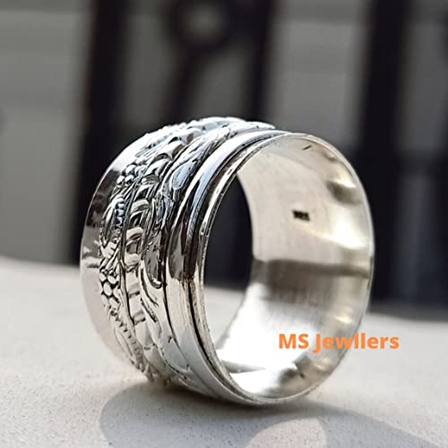 Spinner Ring-925 Sterling Silver Spinner Ring-Meditation Ring-Spinner Rings For Women-Bohemian Ring By Silverjewelry (9 Us) #TOP3